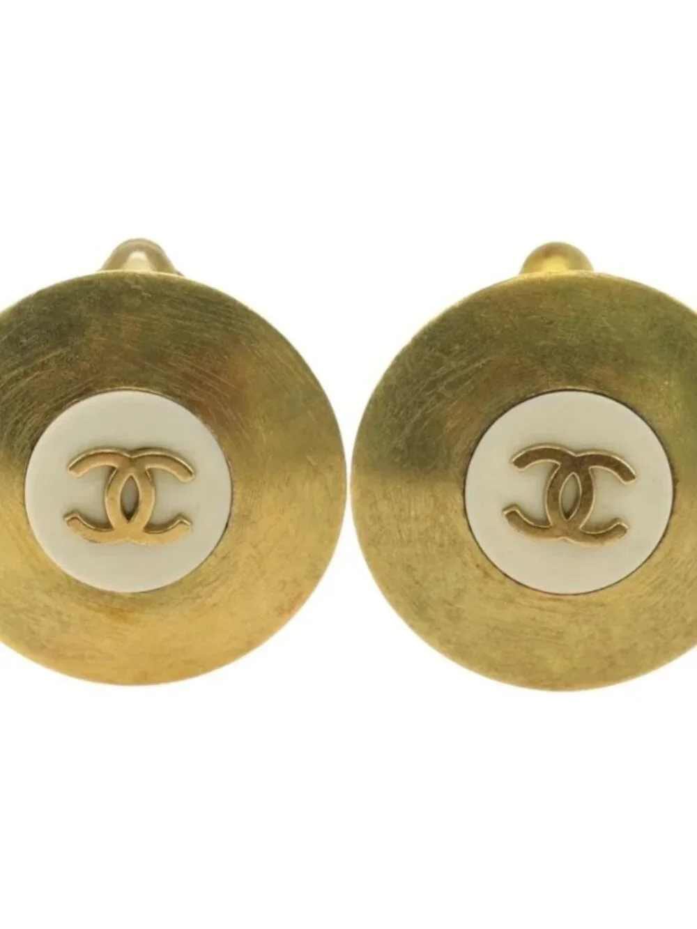 CHANEL COCO Mark Earring metal Gold Tone CC Auth 181300V